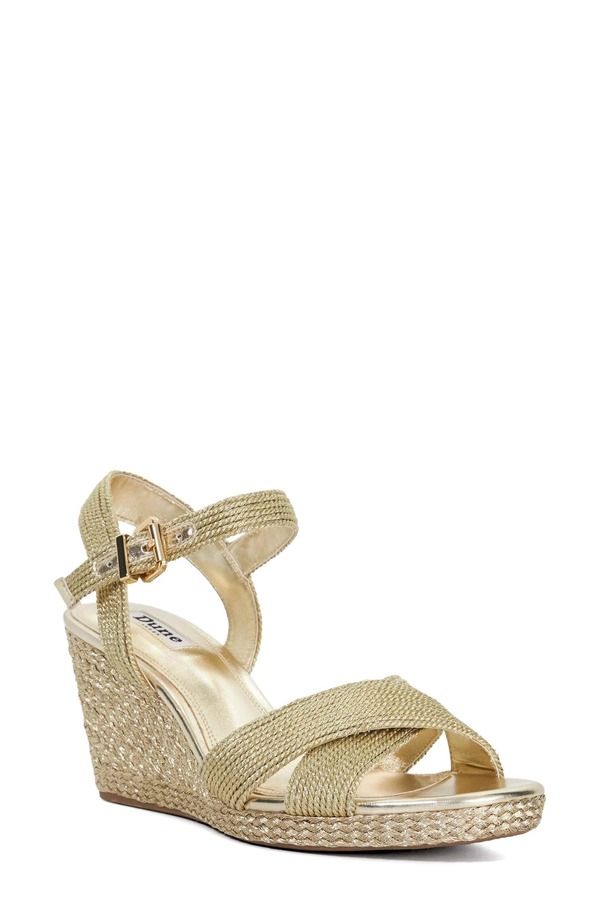 デューンロンドン レディース シューズ ヒール プラットフォーム サンダル アンクル Dune London Kolden Ankle Straplatform Wedge Sandal Gold ゴールド