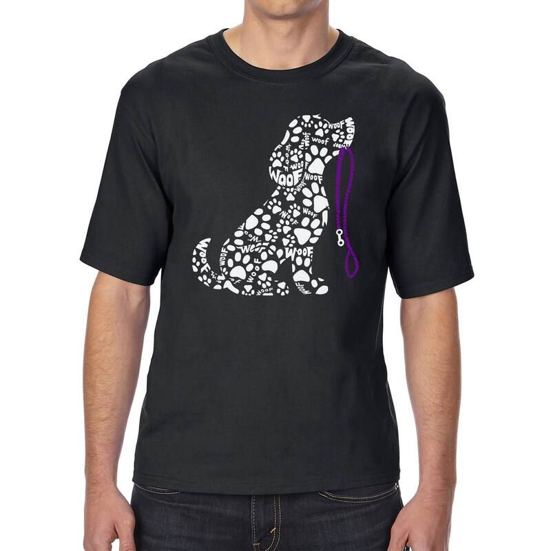 エルエーポップアート レディース トップス Tシャツ トール LA Pop Art Dog Leash Mens Tall and Long Word ArtShirt Black ブラック