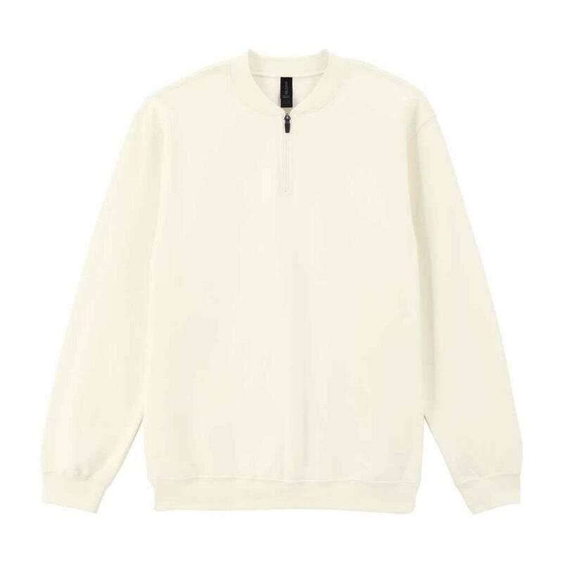ギルダン レディース アウター ニット・セーター ハーフジップ スウェット シャツ Gildan Unisex Adult Softstyle Midweight Quarter Zip Sweatshirt Off White オフホワイト