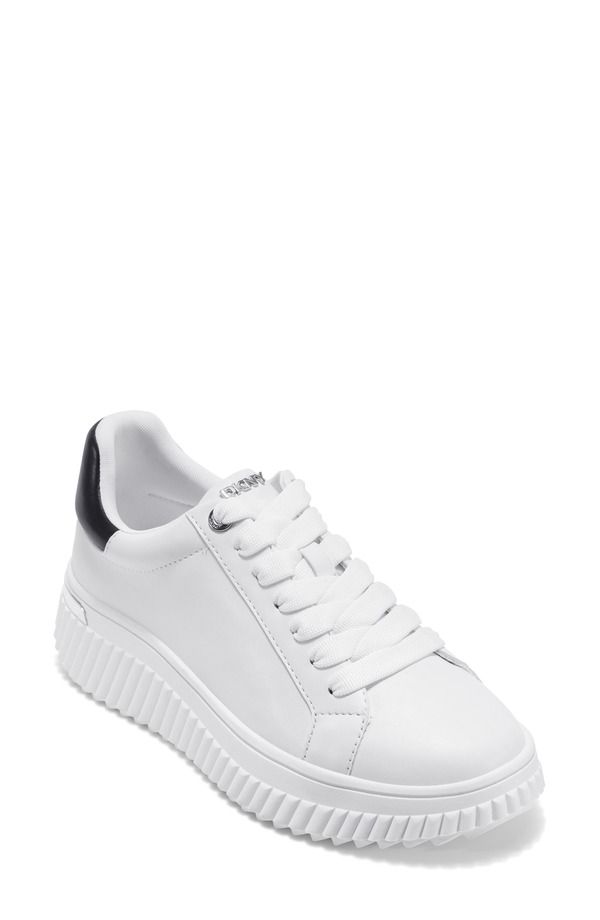 ダナ キャラン ニューヨーク レディース シューズ スニーカー プラットフォーム DKNY Lobeco Platform Sneaker White Black ホワイト
