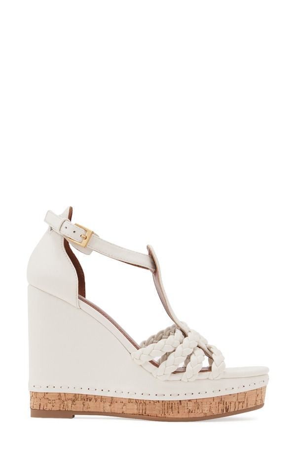 レイス レディース シューズ ヒール サンダル アンクル Reiss Frances Braided Wedge Ankle Strap Sandal White ホワイト
