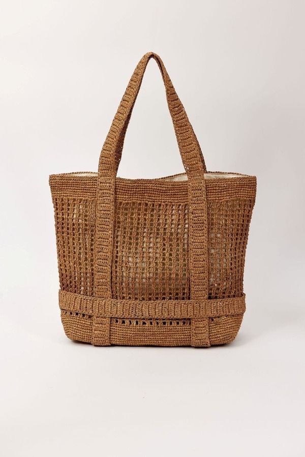 ハットアタック レディース バッグ Hattack The Original Straw Traveler Tote Toast