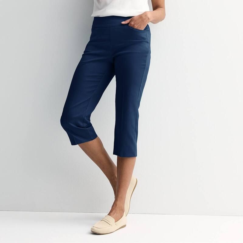 クロフト＆バロー レディース ボトムス カジュアルパンツ キャップ Womens Croft Barrow Effortless PullOn Capris Navy ネイビー 8,151円