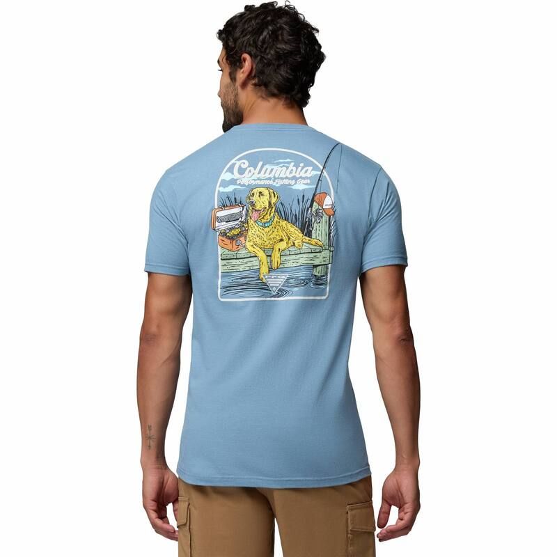 コロンビア レディース トップス Tシャツ グラフィック Mens Columbia Short Sleeve Performance Fishingear Graphic Tee Steel