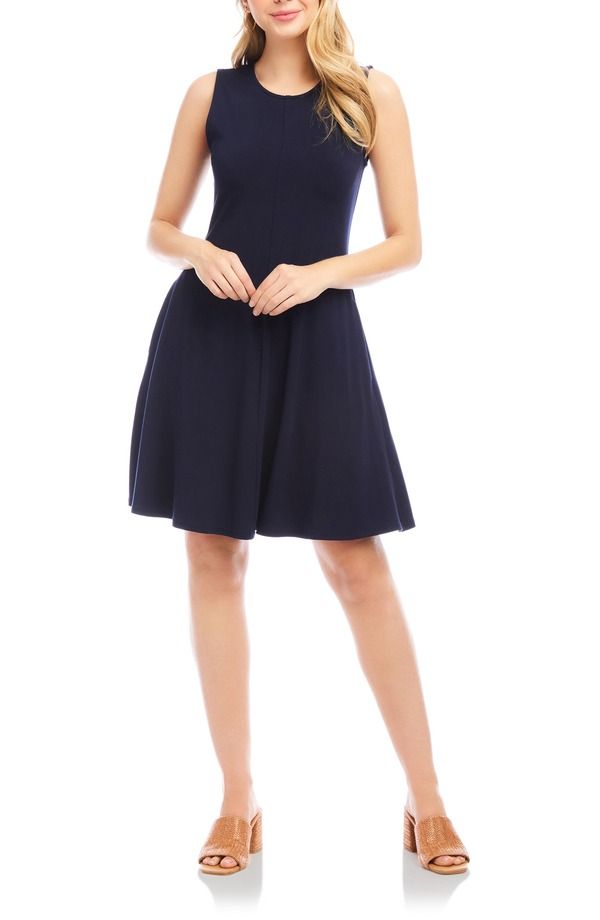 カレンケーン レディース トップス ワンピース ノースリーブ ジャージー Karen Kane Sleeveless Jersey Dress Navy ネイビー