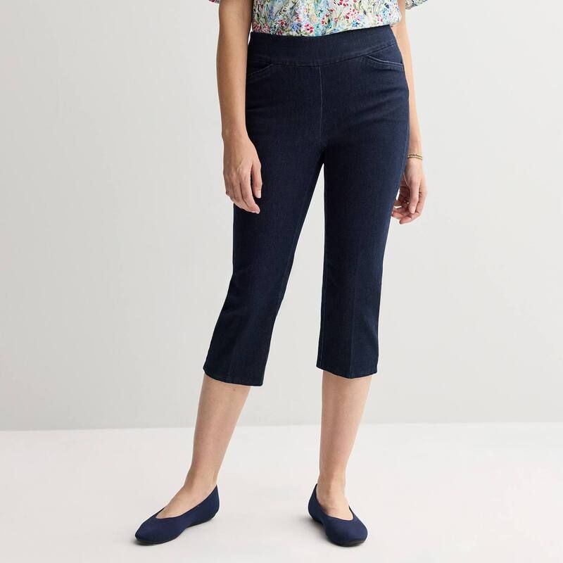クロフト＆バロー レディース ボトムス カジュアルパンツ キャップ Womens Croft Barrow Effortless PullOn Capris Rinse Wash