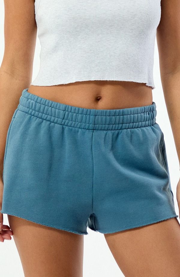 パクサン レディース ボトムス ハーフパンツ・ショーツ ミニ ショートパンツ PacSun Core Washed Mini Sweat Shorts Blue ブルー