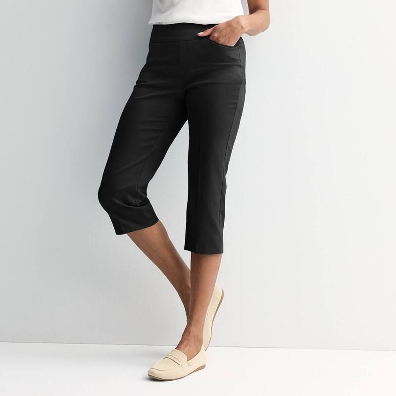 クロフト＆バロー レディース ボトムス カジュアルパンツ キャップ Womens Croft Barrow Effortless PullOn Capris Black ブラック