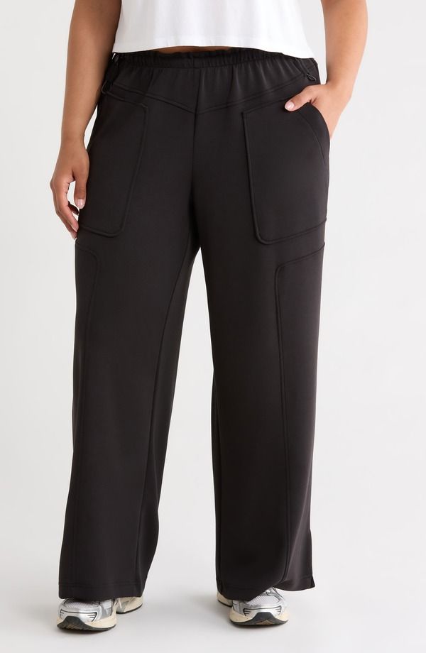 ウィットウィズダム レディース ボトムス レギンス ワイドレッグ パンツ スキューバ Wit Wisdom Yoke Detail Wide Leg Scuba Pants Black ブラック