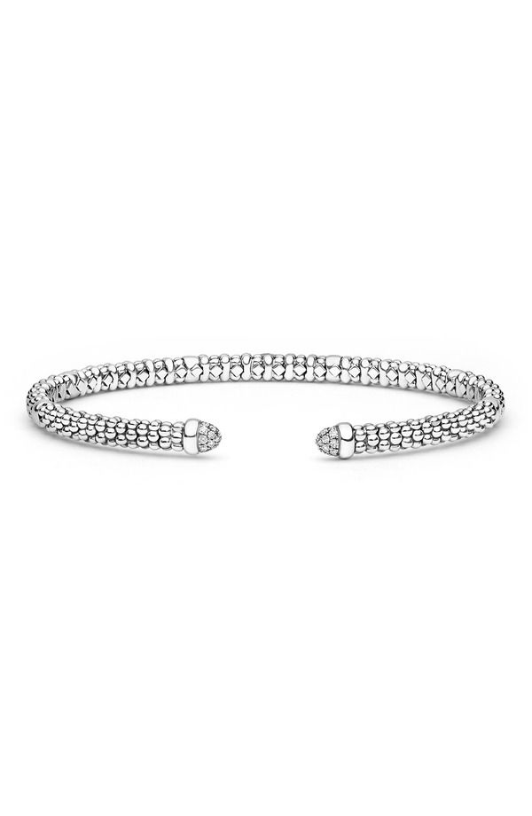 ラゴス レディース アクセサリー ブレスレット・バングル・アンクレット LAGOSignature Caviar Versa Pav Diamond Cuff Bracelet Silver シルバー