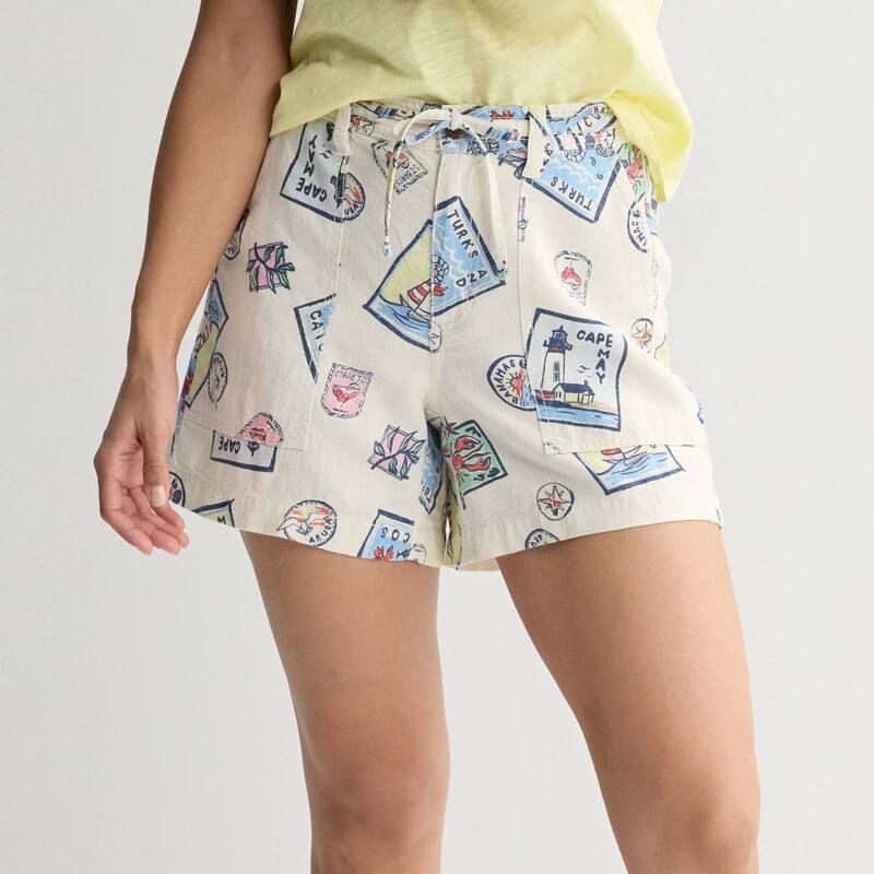 ソノマ レディース ボトムス ハーフパンツ・ショーツ ショートパンツ リネン Womensonoma Goods For Life Mid Rise Linen Shorts Tan Seaside Toss タン
