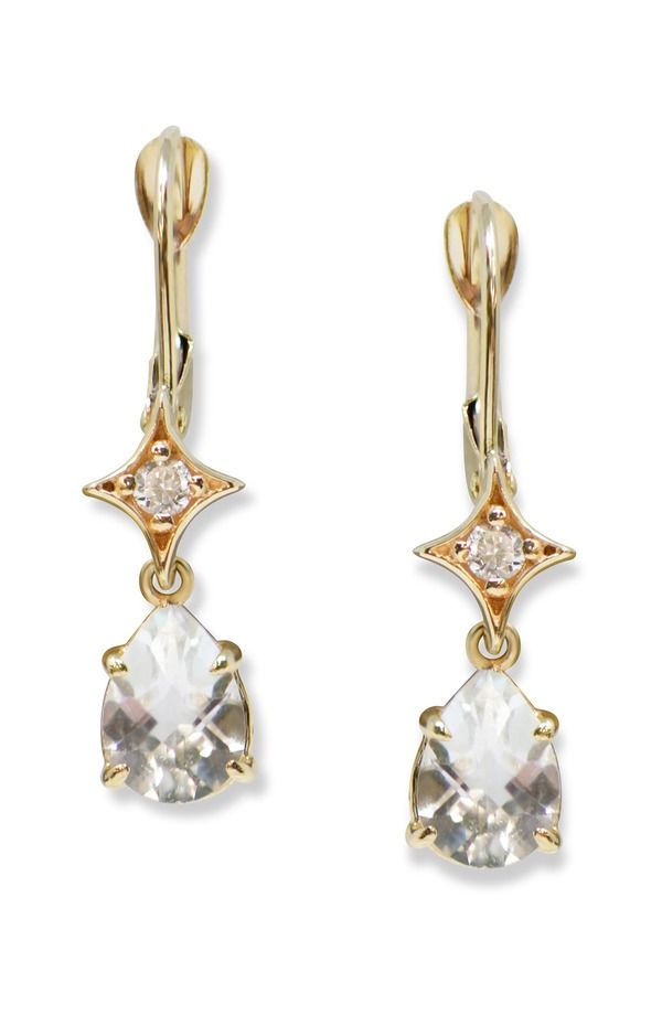 アンジー レディース アクセサリー ピアス・イヤリング Anzie Jac Jo Emilia Gothic Star Pear Drop Earrings Gold Clear ゴールド