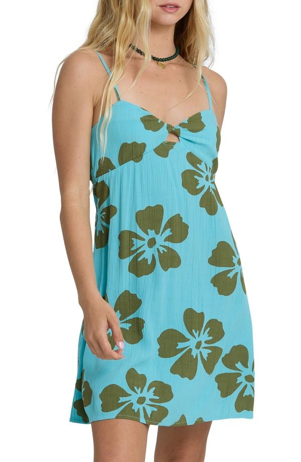 ビラボン レディース トップス ワンピース フラワー柄 プリント ミニ フラワー Billabong Last Sunset Floral Print Crinkle Minidress Ocean Spray