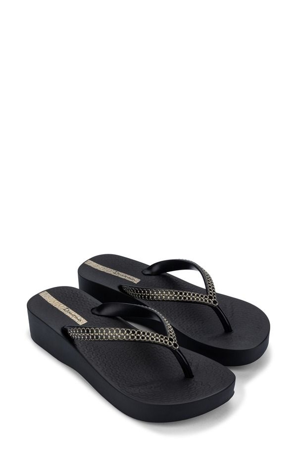 イパネマ レディース シューズ サンダル プラットフォーム メッシュ Ipanema Mesh XI Platform Flip Flop Black Gold ブラック