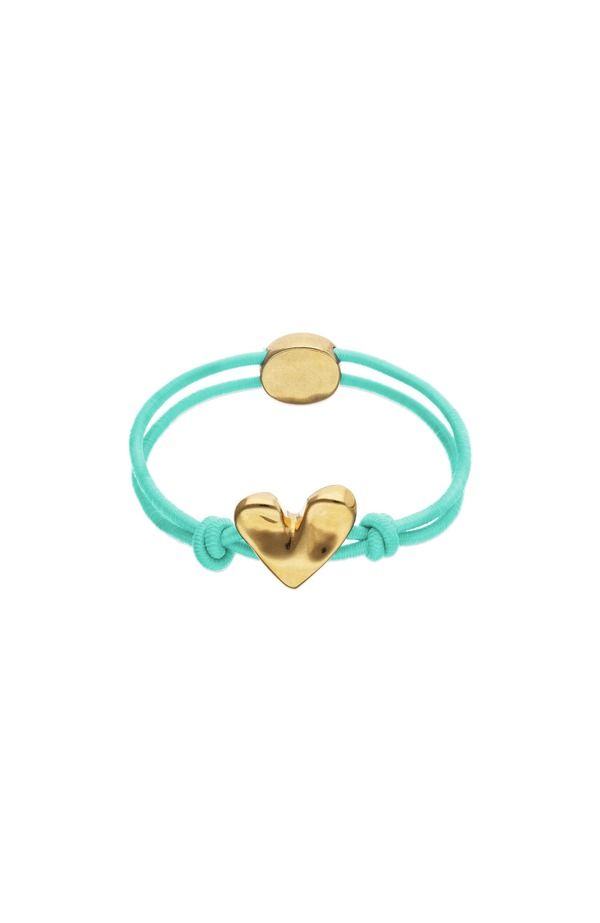 ウノデ 50 レディース アクセサリー ブレスレット・バングル・アンクレット UNODE50 Turquoiselastic Thread Bracelet With 18K GoldPlated Heart Gold ゴールド