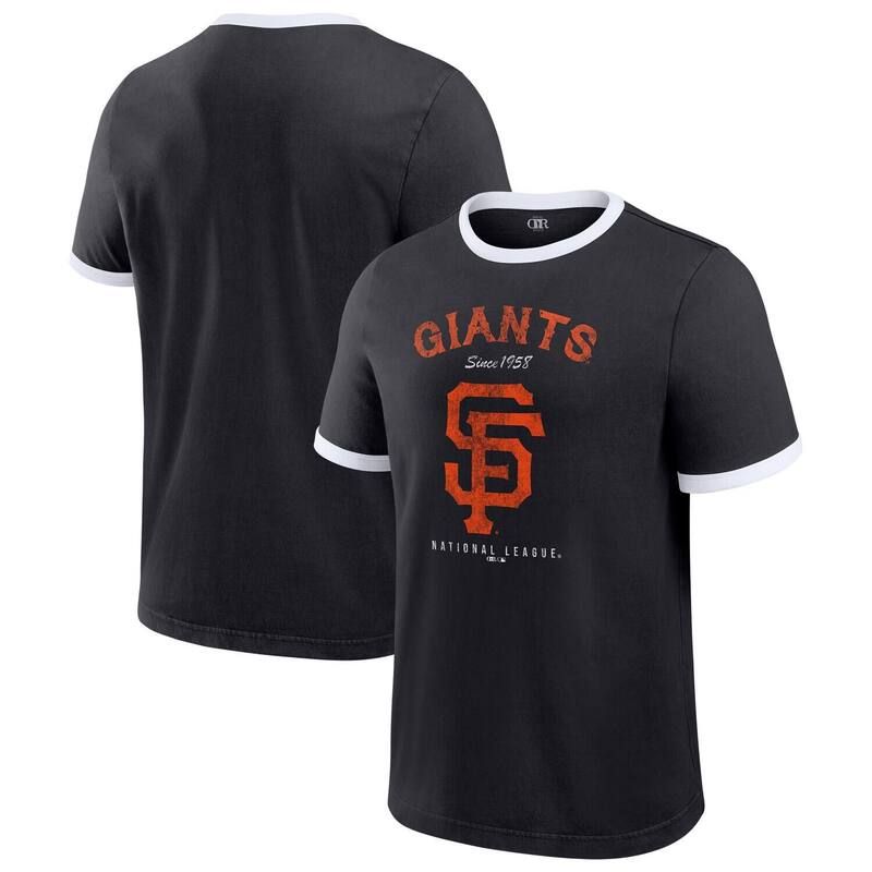 ファナティクス レディース トップス Tシャツ Mens Darius Rucker Collection by Fanatics Black San Francisco Giants Washed Ringer TShirt Gnt Black ブラック