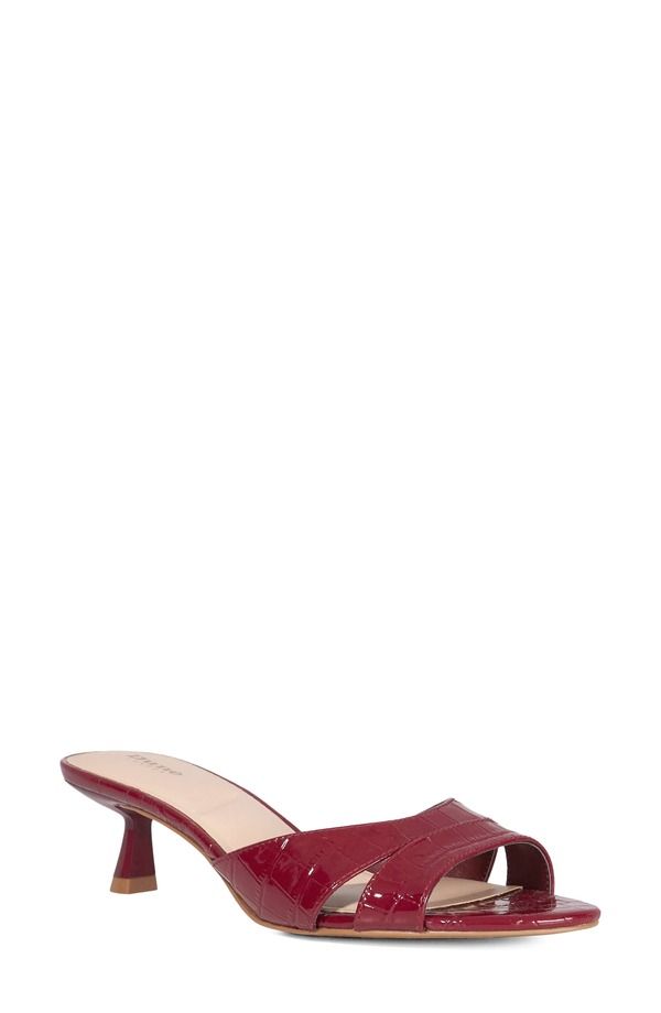 デューンロンドン レディース シューズ サンダル ヒール Dune London Miah Kitten Heel Slide Sandal Burgundy バーガンディ