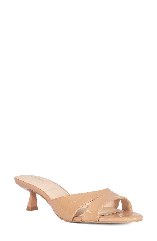 デューンロンドン レディース シューズ サンダル ヒール Dune London Miah Kitten Heel Slide Sandal Camel キャメル