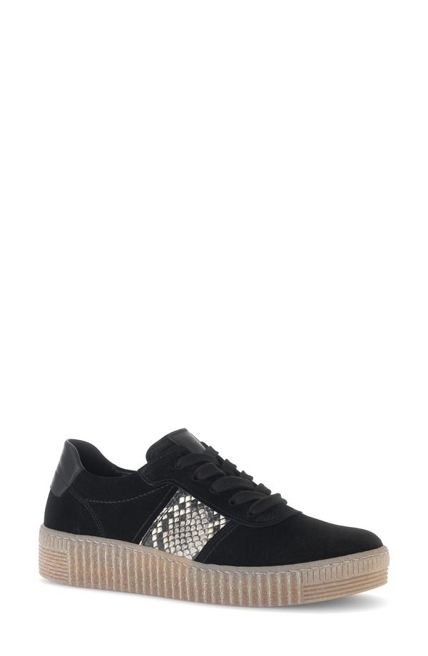 ガボール レディース シューズ スニーカー プラットフォーム Gabor 73336 Platform Sneaker Black ブラック