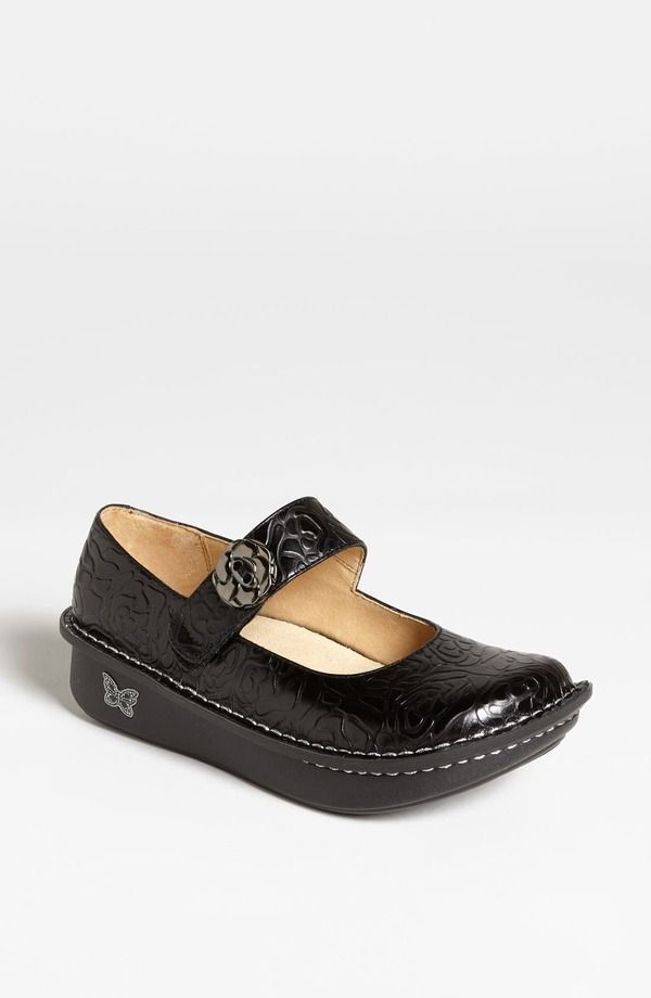 アレグリア レディース シューズ サンダル プラットフォーム Alegria by PG Lite Paloma Platformary Jane Black Embossed Rose Leather ブラック
