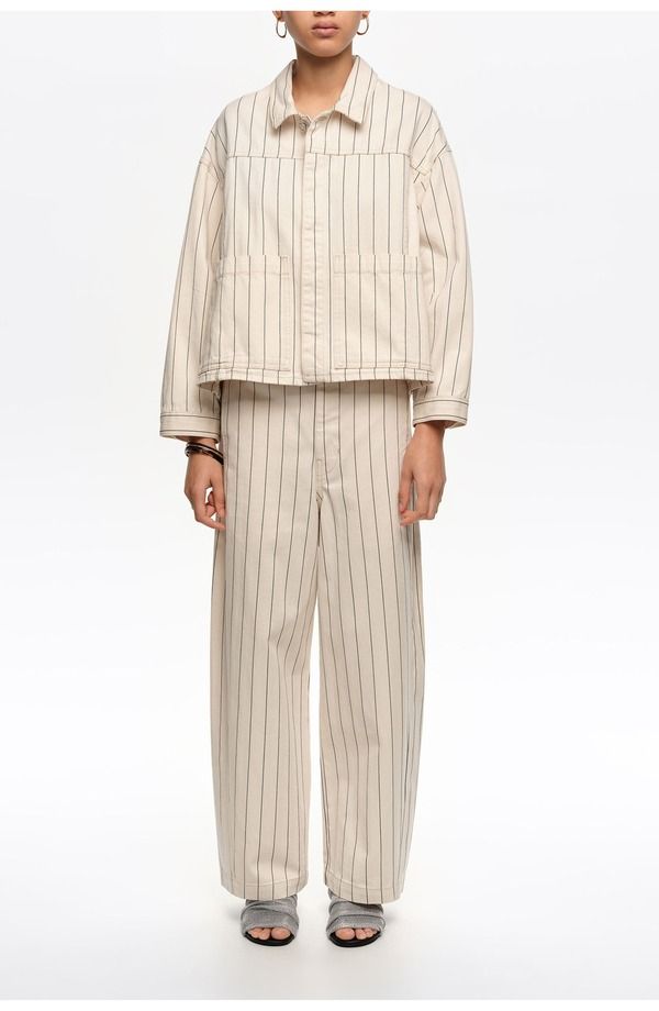 ビンバイローラ レディース ボトムス デニムパンツ A ライン ジャケット Bimba y Lolaline Washedenim Jacket Off White オフホワイト