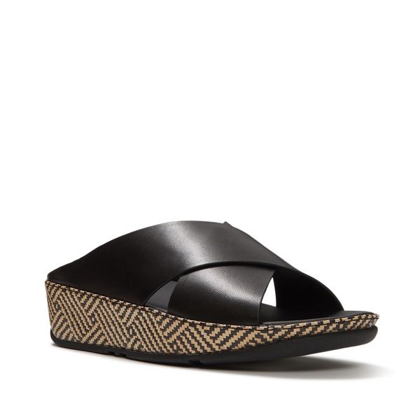 フィットフロップ レディース シューズ サンダル グラフィック FitFlop Lulux GraphicWeave Slides Black ブラック