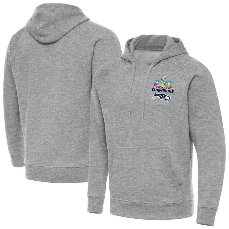 アンティグア レディース トップス Tシャツ パーカー Mens Antigua Heather Gray Seattle Seahawksuper BowlX Champions Victory Hoodie Sea Grey グレー