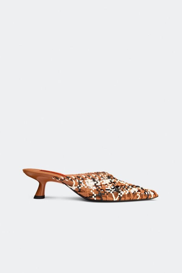 サイモンミラー レディース シューズ ヒール Simon Miller Knotted Gala Mule Kitten Heel Chestnut Multi マルチカラー