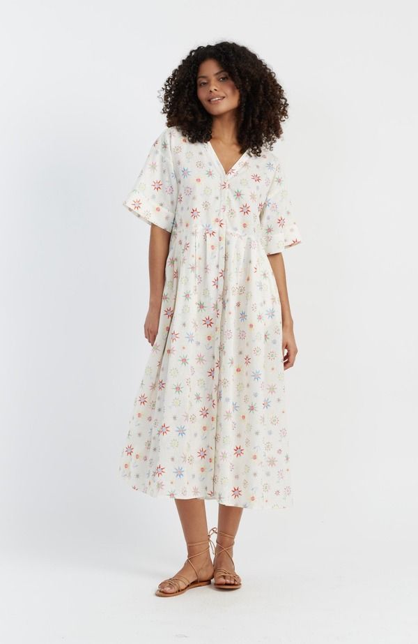 チンティアンドパーカー レディース ボトムス カジュアルパンツ Vネック コットン リネン Chinti Parker LinenCotton Etoile VNeck Sundress Cream クリーム