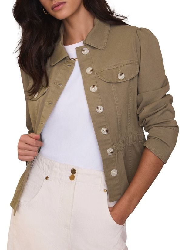 ミルトンベルベット レディース アウター ジャケット・ブルゾン MINT VELVET Collared Peplum Jacket Khaki カーキ