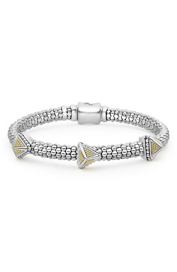 ラゴス レディース アクセサリー ブレスレット・バングル・アンクレット LAGOS KSL Three Pyramid Station Rope Bracelet Silver シルバー