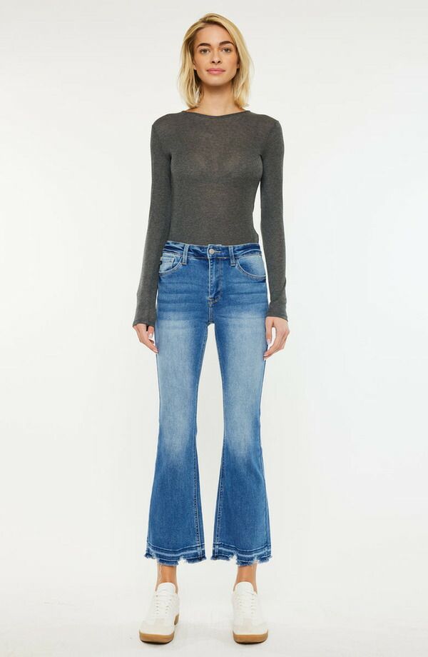 カンクン レディース シューズ ブーツ・レインブーツカット ジーンズ KanCan Volumina Essentials High Rise Crop Bootcut Jeans Medium Wash 15,961円