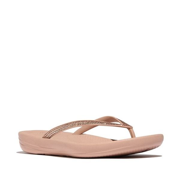 フィットフロップ レディース シューズ サンダル FitFlop Iqushion Sparkle FlipFlops Classic Beige ベージュ