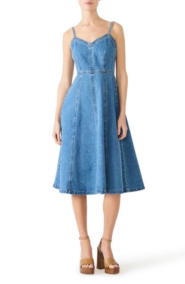 スティーブ マデン レディース ボトムス デニムパンツ A ライン Steve Madden Harley Denim ALine Dress Medium Blue ブルー