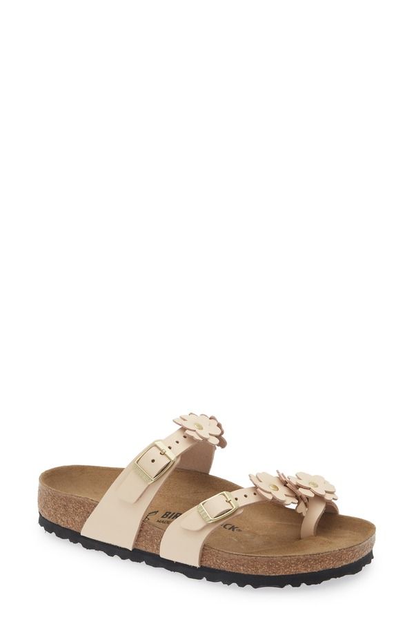 ビルケンシュトック レディース シューズ サンダル Birkenstock Mayari Flowers Toe Loop Sandalight Rose