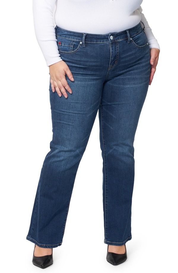 スリンク レディース シューズ ブーツ・レインブーツカット SLINK Jeans Mid Rise Slim Bootcut Jeans Baylee