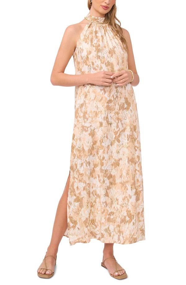 ヴィンスカムート レディース トップス ワンピース マキシ ホルター Vince Camuto Halter Maxi Shift Dress Natural