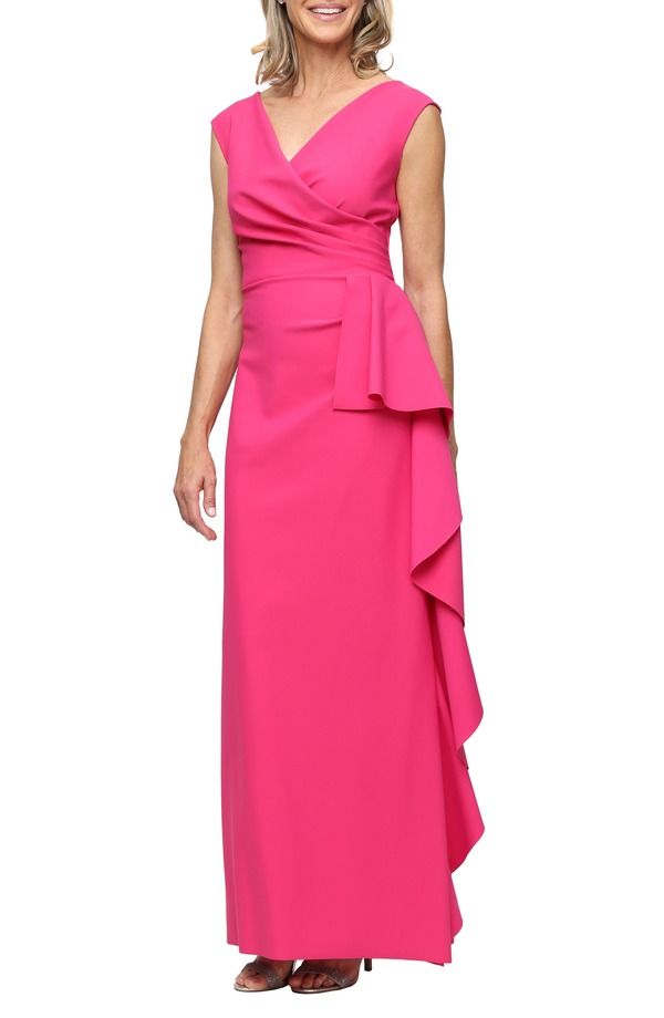 アレックスイブニングス レディース トップス ワンピース ノースリーブ Alex Evenings Contour Collection Sleevelessmoothfit Gown Geranium