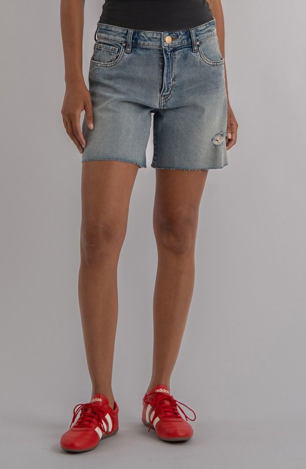 カットフロムザクロス レディース ボトムス デニムパンツ ハイウエスト ショートパンツ KUT from the Klothailey Raw Hem High Waist Denim Shorts Bliss デニム
