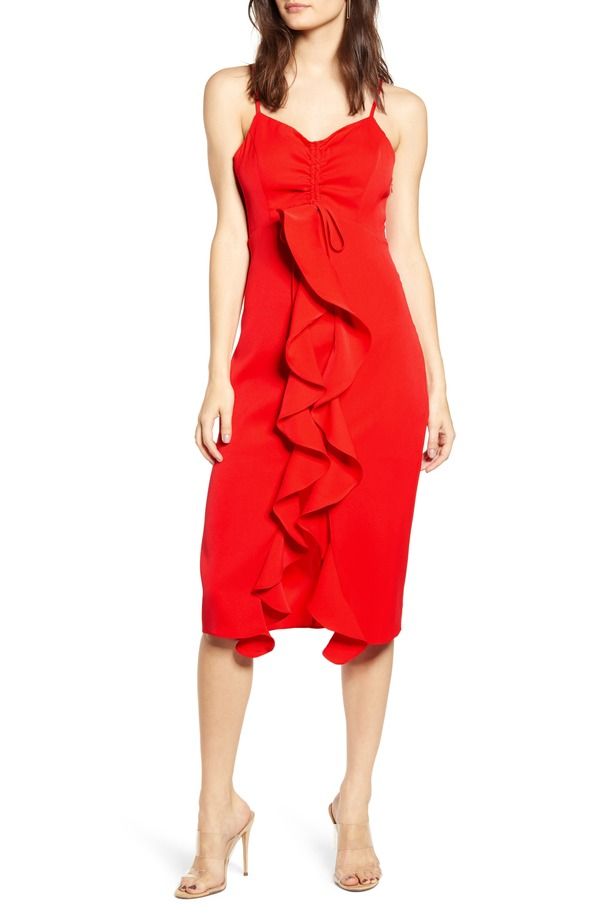 エンドレスローズ レディース トップス ワンピース フリル Endless Rose Ruffle Front Dress Red レッド