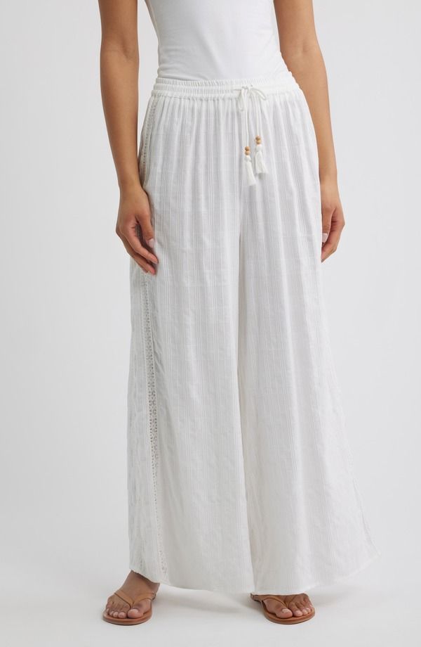 リップカール レディース ボトムス レギンス ワイドレッグ パンツ Rip Curl Catalina Islands Wide Leg Pants Optical White ホワイト