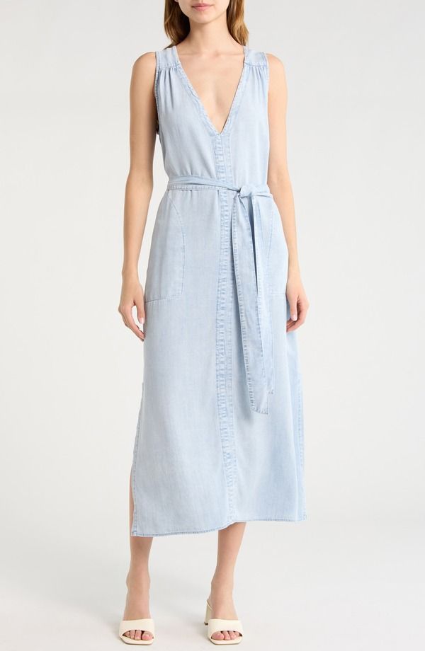 スプレンディット レディース ボトムス デニムパンツ ノースリーブ Splendid Landon Sleeveless Denim Dress Bleached Indigo Blue インディゴ