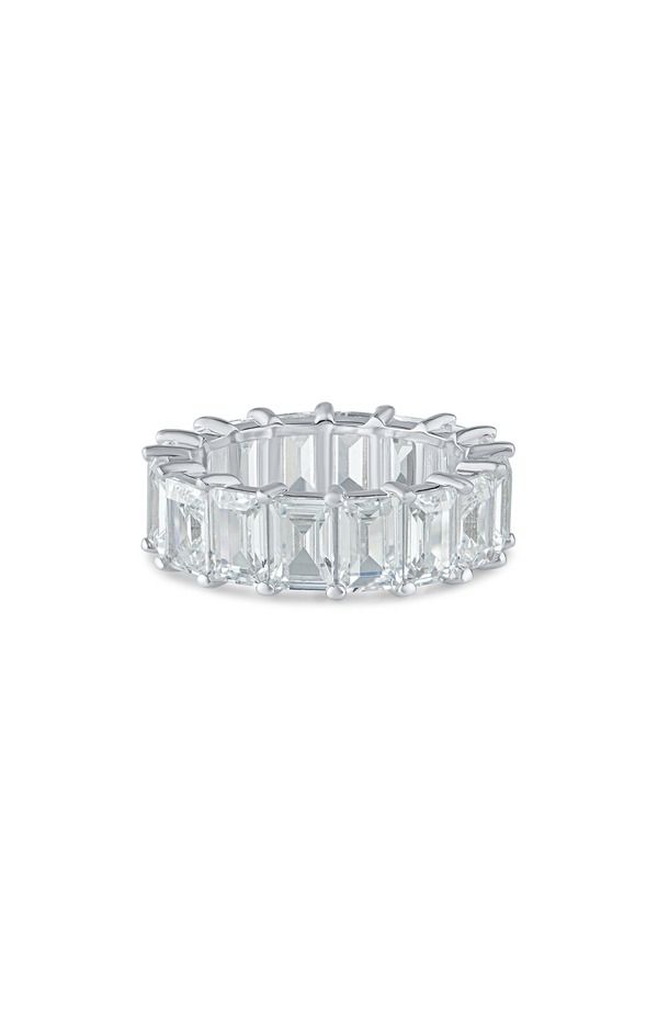 シージーバイケネスジェイレーン レディース アクセサリー 指輪 CZ by Kenneth Jay LanemeraldCut Cubic Zirconia Eternity Band Rhodium Plated Brass エメラルド 16,410円