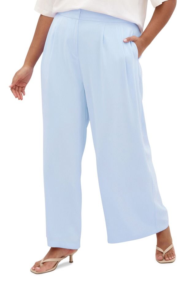 シティーシック レディース ボトムス レギンス ワイドレッグ パンツ City Chic Holly Wide Leg Pantsky Blue ブルー
