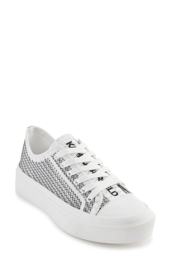 カール ラガーフェルド レディース シューズ スニーカー KARLAGERFELD PARIS Giddeon Low Top Sneaker White Black ホワイト