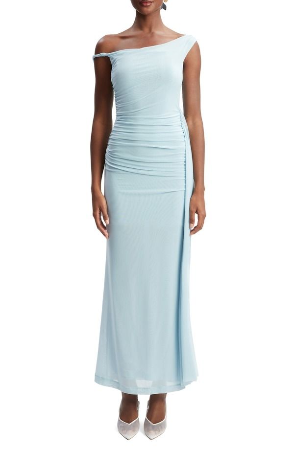 バードット レディース トップス ワンピース アシンメトリー メッシュ Bardot Layanasymmetric Mesh Dress Light Blue ブルー