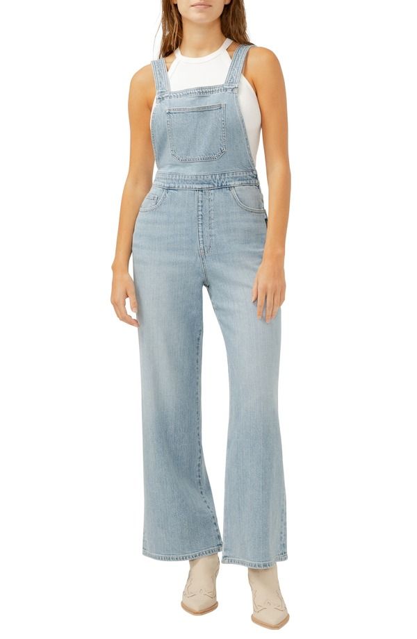 シルバー ジーンズ レディース ボトムス デニムパンツ ワイドレッグ オーバーオール Silver Jeans Co Wide Leg Denim Overalls Indigo インディゴ