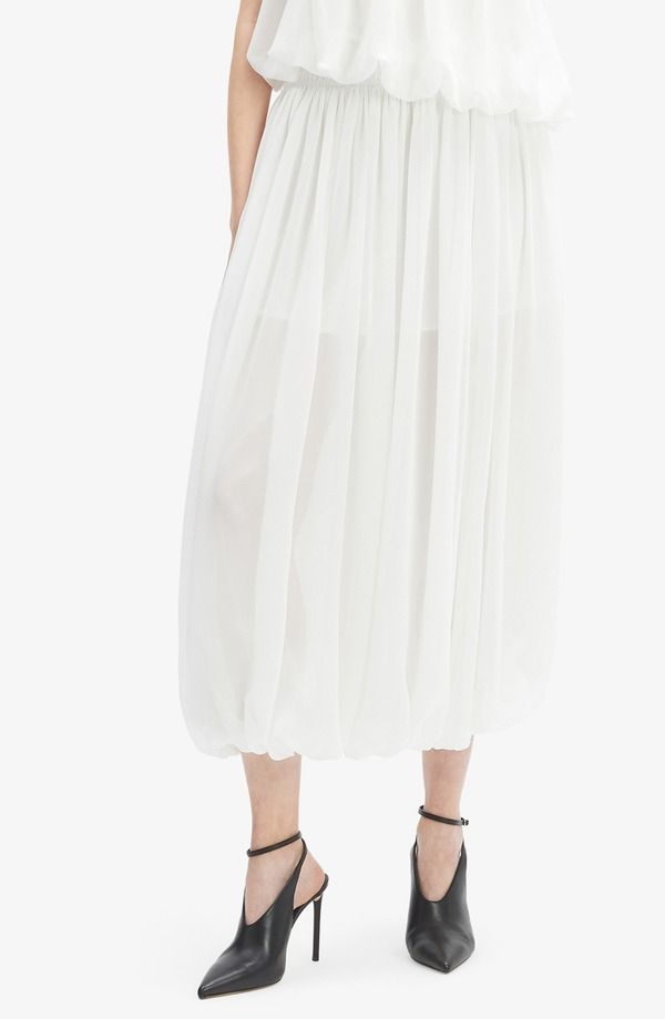 バードット レディース ボトムスカート シフォン マキシ Bardot Corina Chiffon Bubble Maxi Skirt Ivory アイボリー
