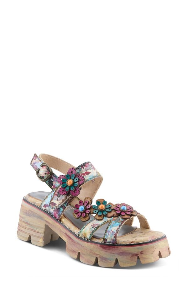 スプリングステップ レディース シューズ ヒール サンダル LArtiste by Spring Step Macha Lug Sole Sandal Plumulti プラム