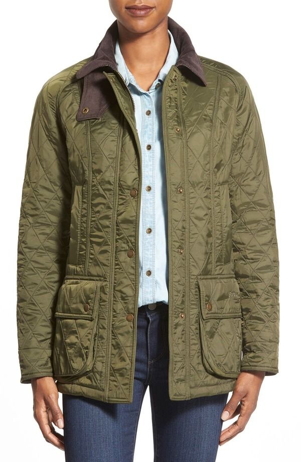 バブアー レディース アウター ジャケット・ブルゾン キルティング フリース Barbour Beadnell Fleece Lined Quilted Jacket Olive オリーブ